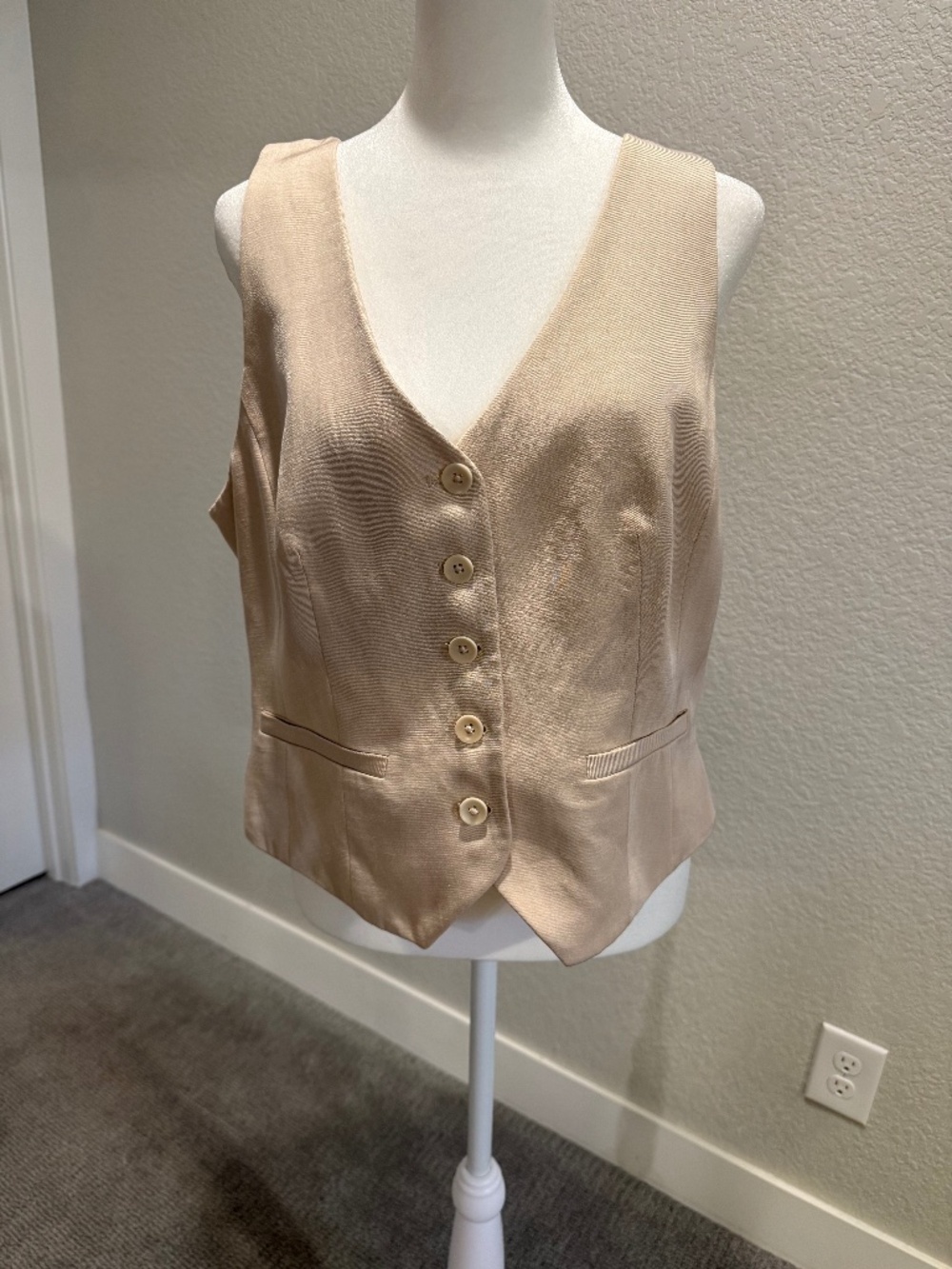 Express Editor Signature Stretch Five Button Blazer Vest